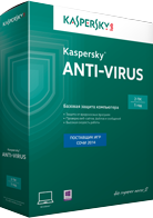 Kaspersky Anti-Virus 2014 2ПК / 1год. Продление
